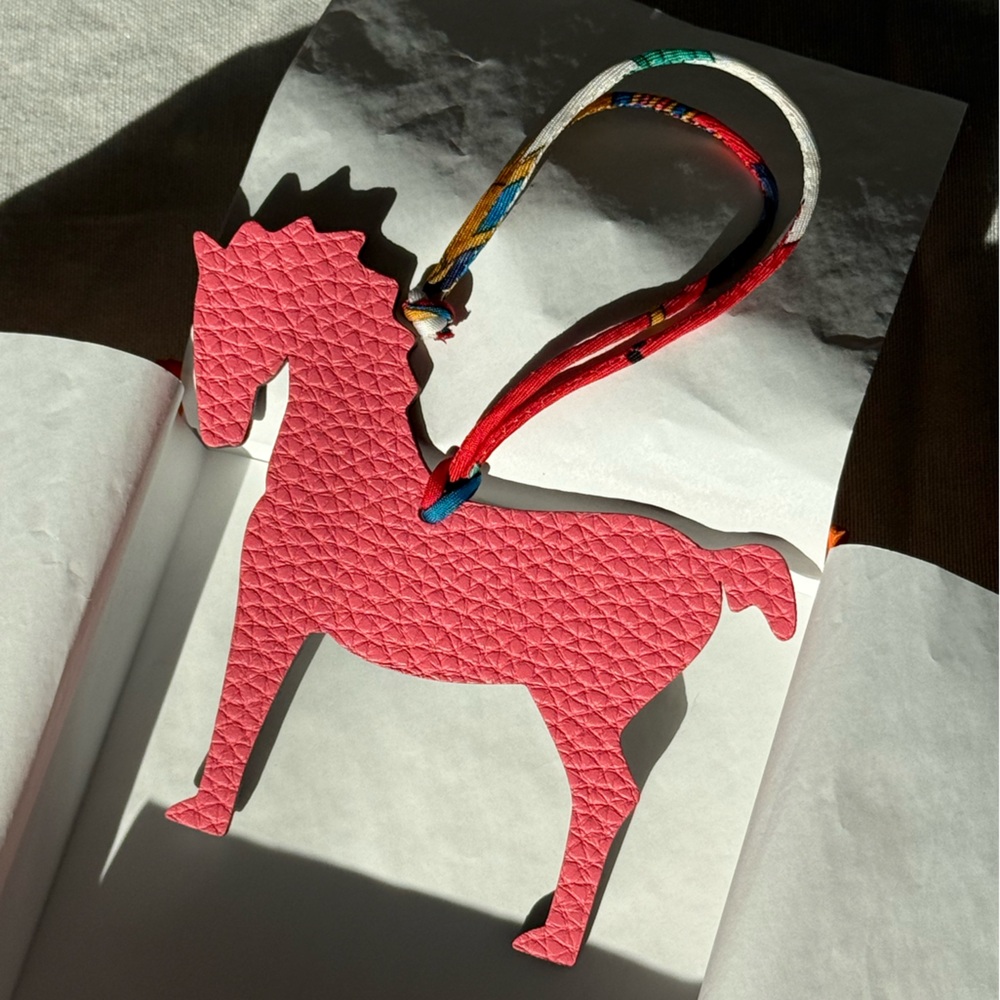 Hermès petit h HORSE charm leather + silk